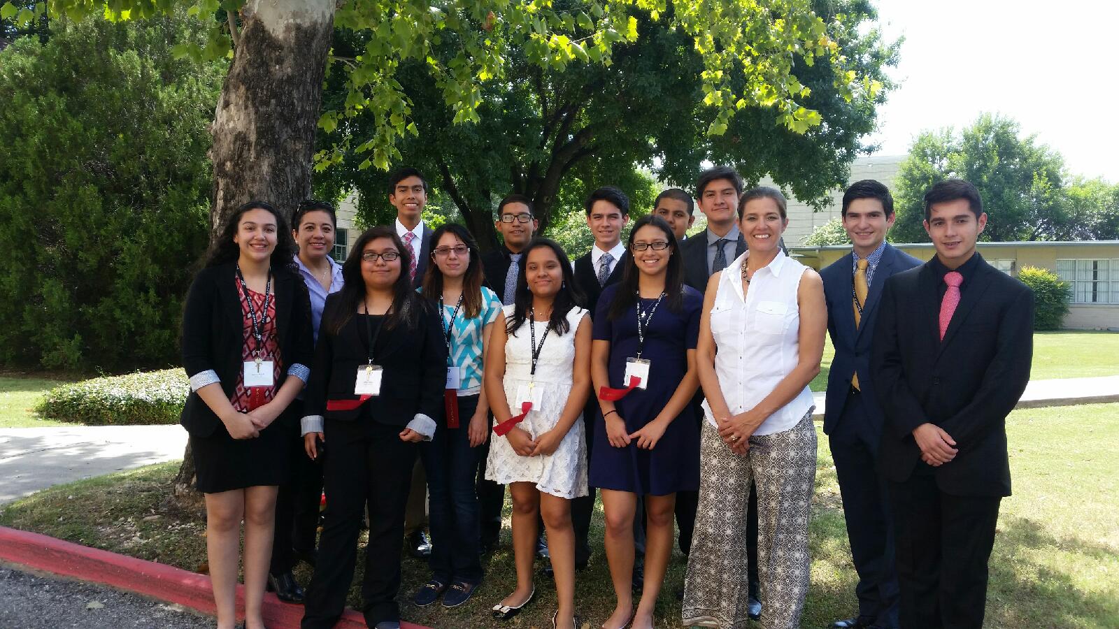 Xochitl Yanez from State Farm Foundation visits the 2016 NHI Texas Star Great Debate program.